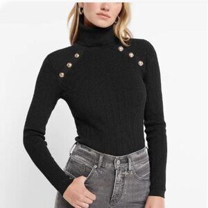 NWT Express NOVELTY BUTTON TURTLENECK SWEATER - size XL